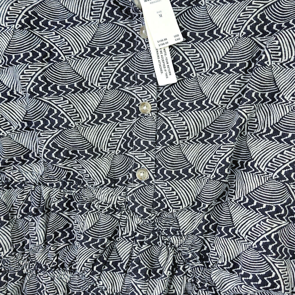 By Anthropologie Shirt Dress Size M Grey Bohocore Geometric Transitional - Picture 4 of 11